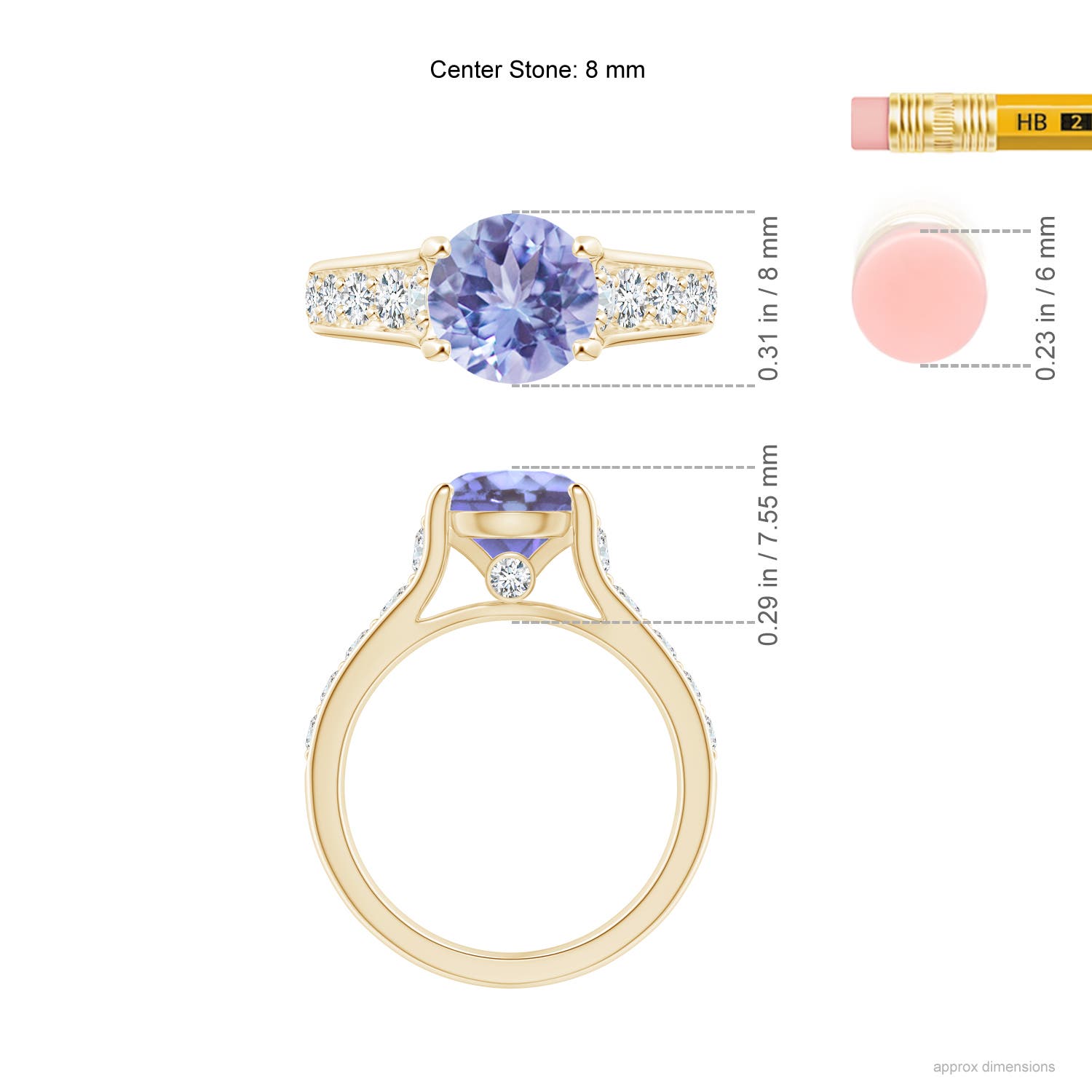 A - Tanzanite / 2.5 CT / 14 KT Yellow Gold