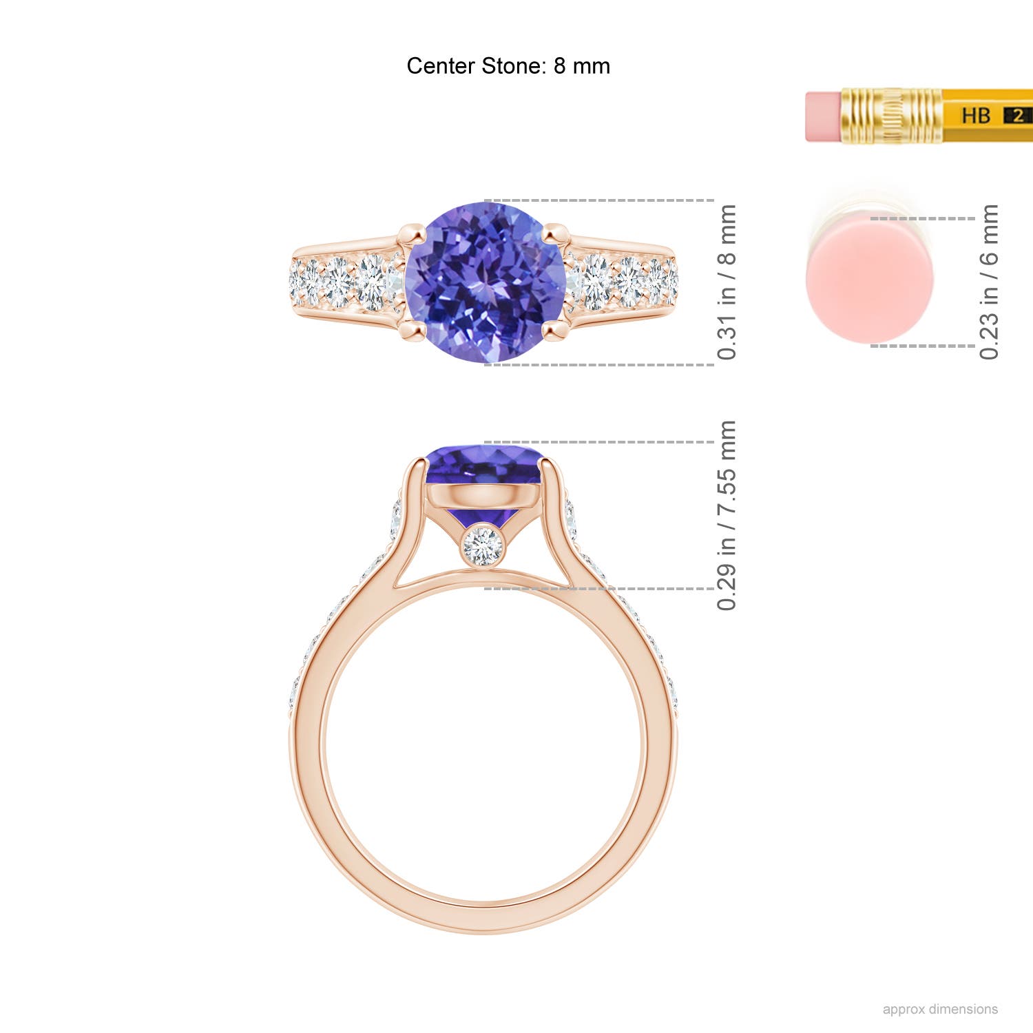 AA - Tanzanite / 2.5 CT / 14 KT Rose Gold