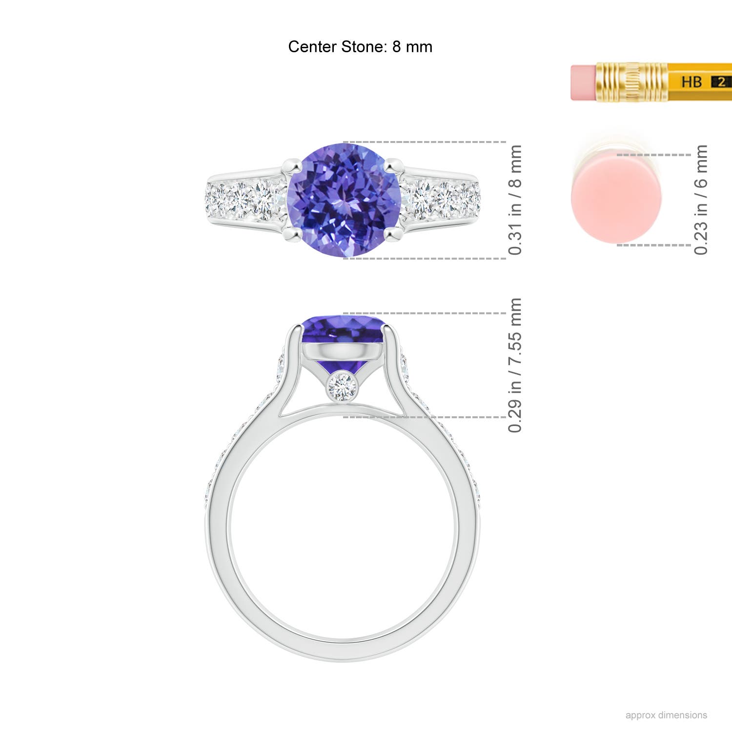 AA - Tanzanite / 2.5 CT / 14 KT White Gold