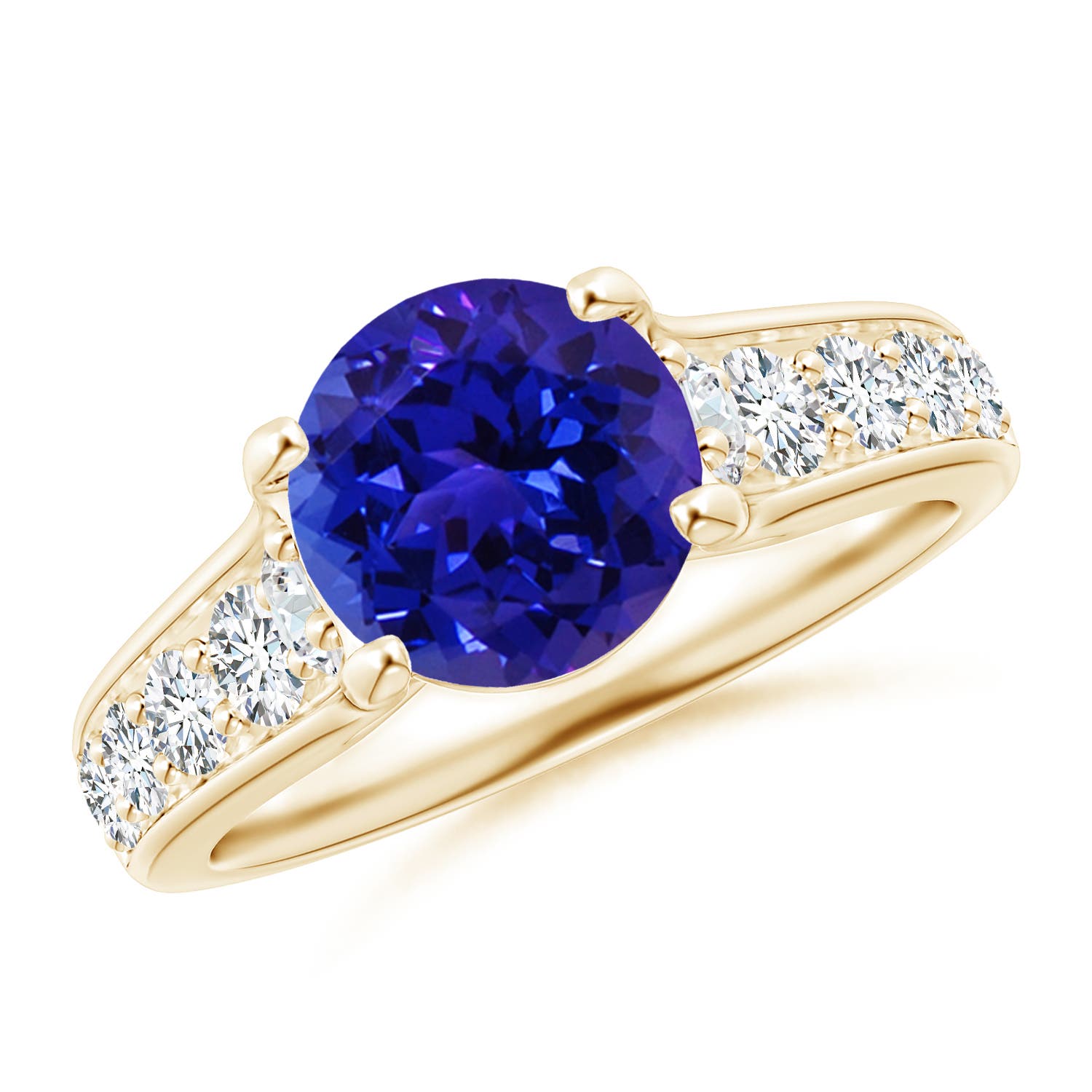 AAAA - Tanzanite / 2.5 CT / 14 KT Yellow Gold