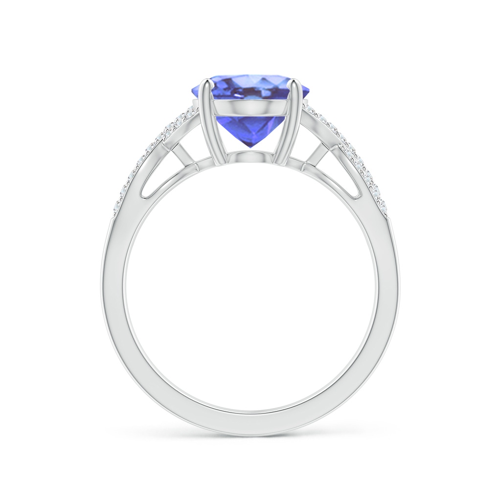 10x8mm A Oval Tanzanite Infinity Shank Engagement Ring with Diamonds in P950 Platinum Side 1
