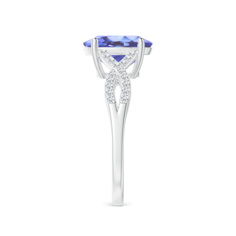 10x8mm A Oval Tanzanite Infinity Shank Engagement Ring with Diamonds in P950 Platinum side 2