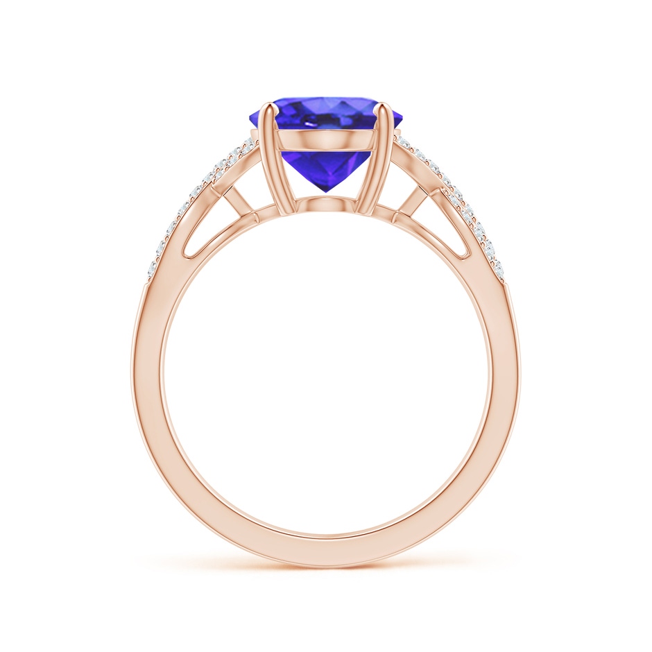10x8mm AA Oval Tanzanite Infinity Shank Engagement Ring with Diamonds in Rose Gold side 1