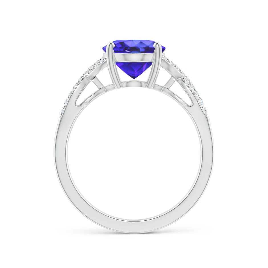 10x8mm AA Oval Tanzanite Infinity Shank Engagement Ring with Diamonds in White Gold side 1
