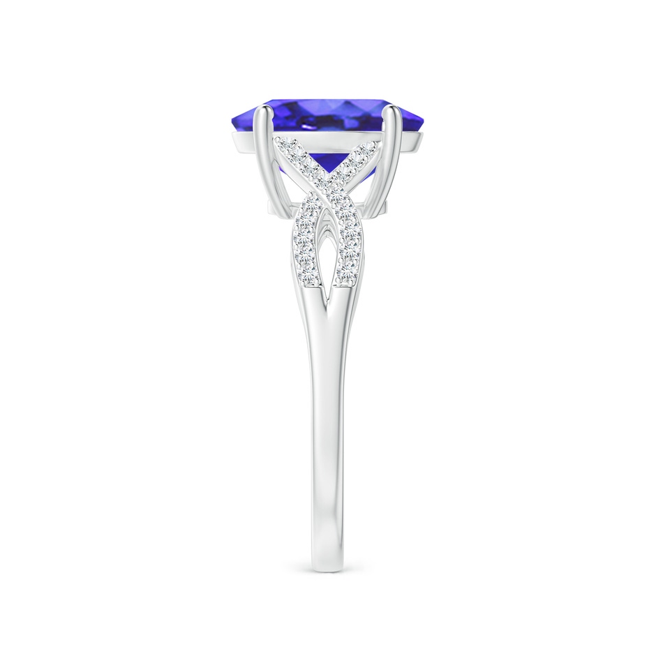 10x8mm AA Oval Tanzanite Infinity Shank Engagement Ring with Diamonds in White Gold side 2