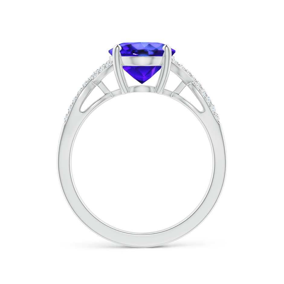 10x8mm AAA Oval Tanzanite Infinity Shank Engagement Ring with Diamonds in P950 Platinum side 1