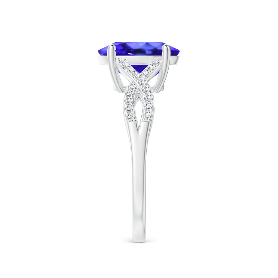 10x8mm AAA Oval Tanzanite Infinity Shank Engagement Ring with Diamonds in P950 Platinum side 2