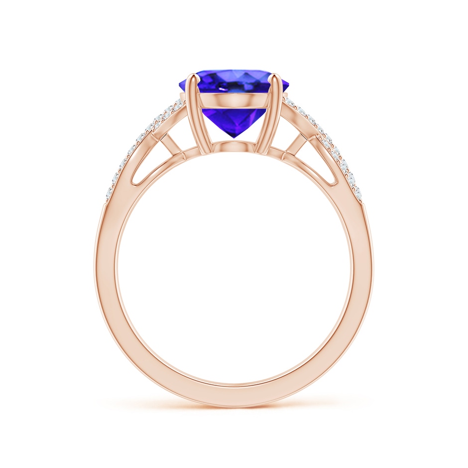 10x8mm AAA Oval Tanzanite Infinity Shank Engagement Ring with Diamonds in Rose Gold side 1