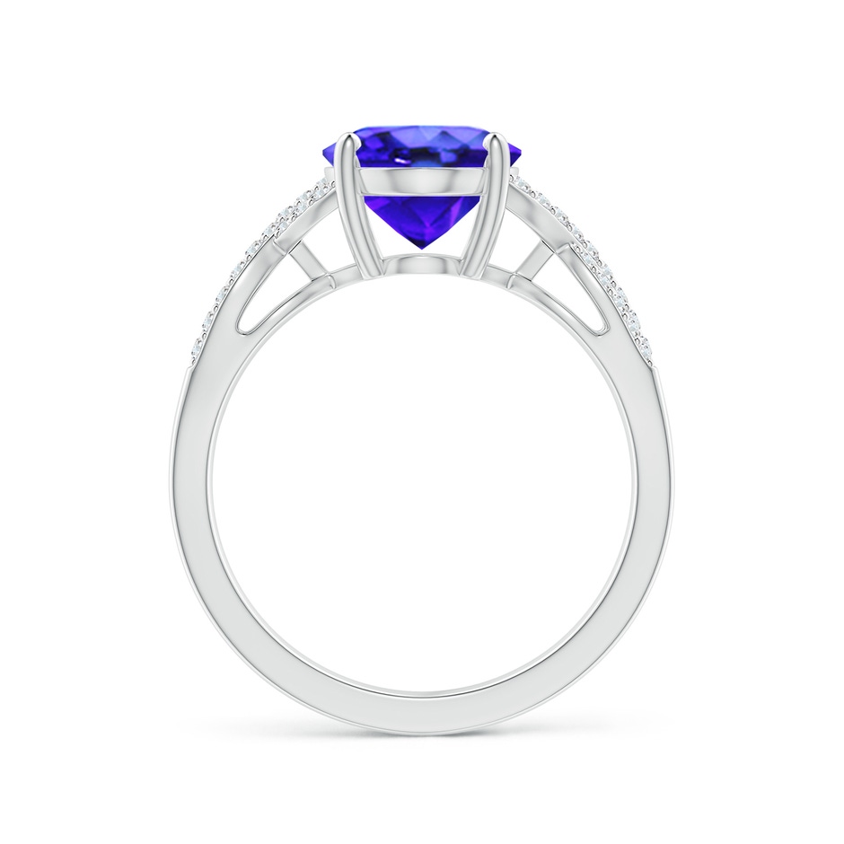 10x8mm AAA Oval Tanzanite Infinity Shank Engagement Ring with Diamonds in White Gold side 1