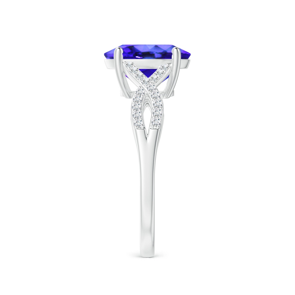 10x8mm AAA Oval Tanzanite Infinity Shank Engagement Ring with Diamonds in White Gold side 2