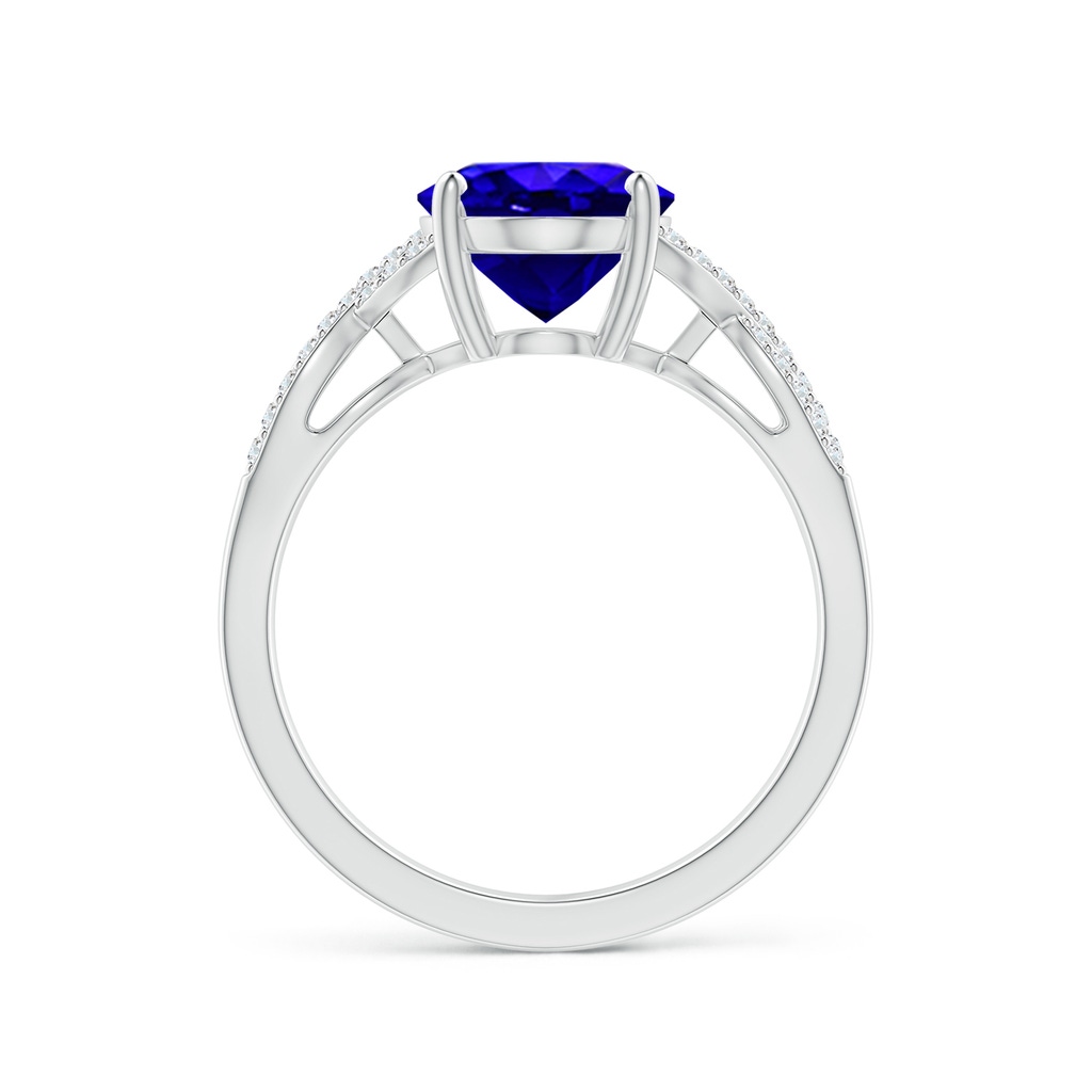 10x8mm AAAA Oval Tanzanite Infinity Shank Engagement Ring with Diamonds in P950 Platinum Side 1