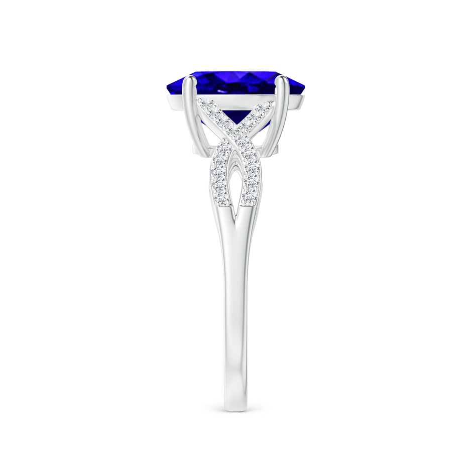 10x8mm AAAA Oval Tanzanite Infinity Shank Engagement Ring with Diamonds in P950 Platinum side 2