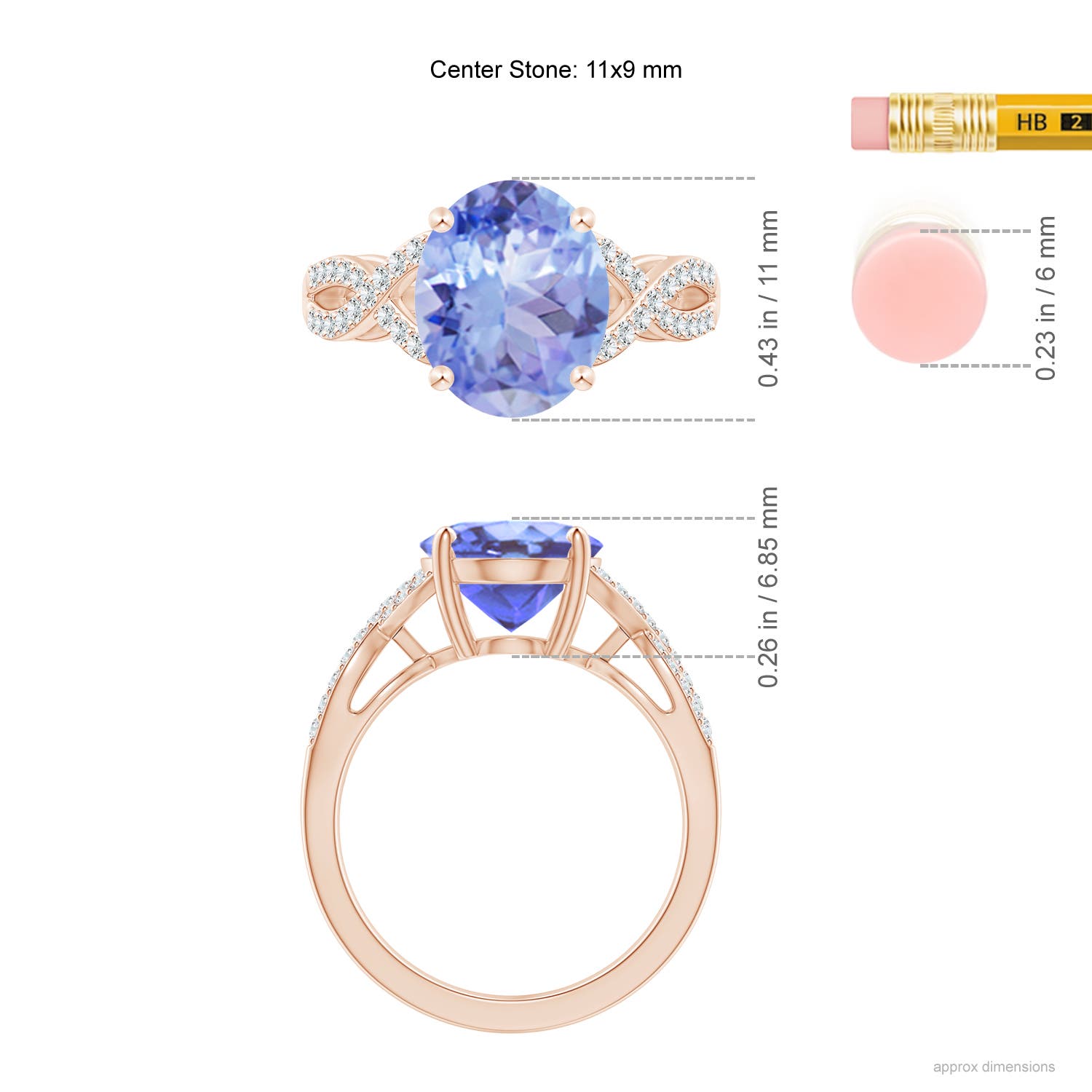 A - Tanzanite / 3.7 CT / 14 KT Rose Gold