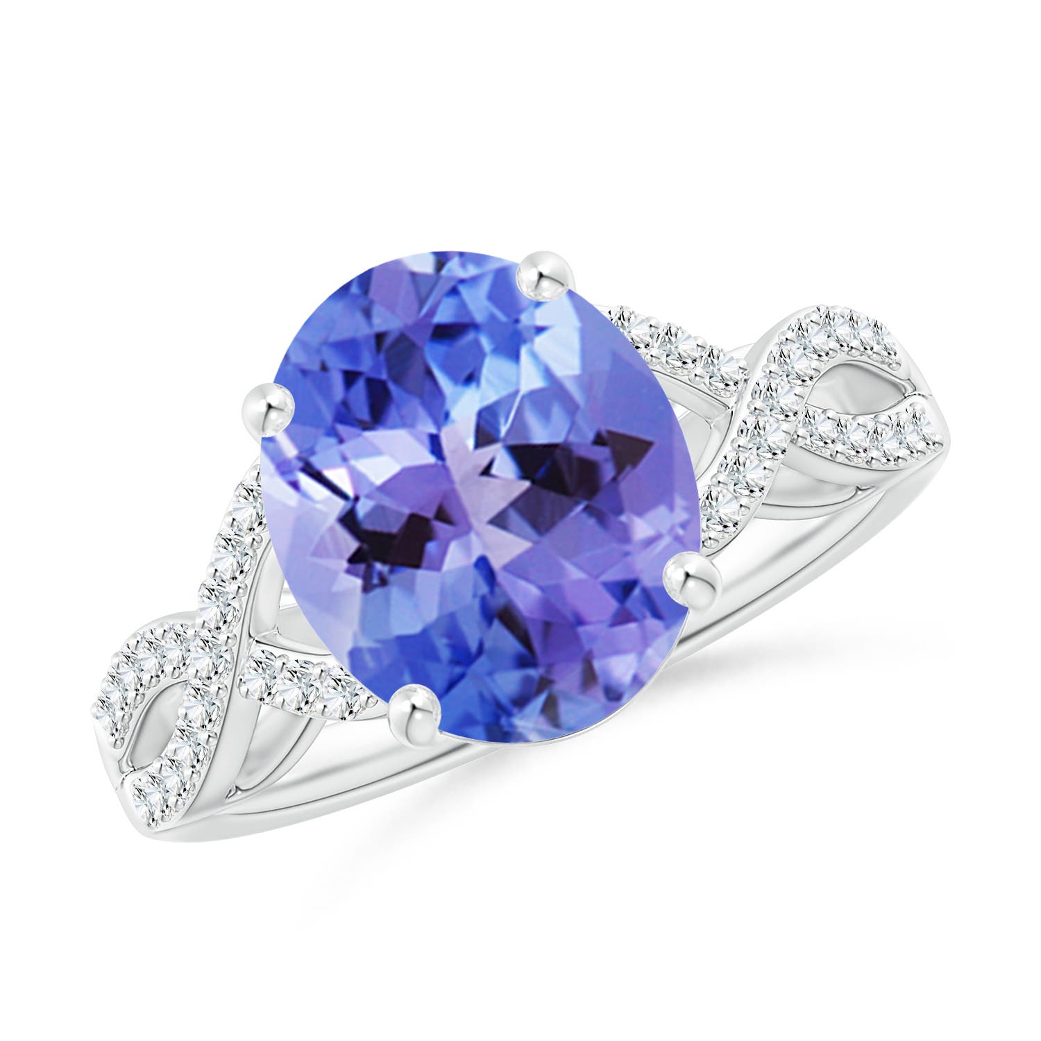 AA - Tanzanite / 3.7 CT / 14 KT White Gold