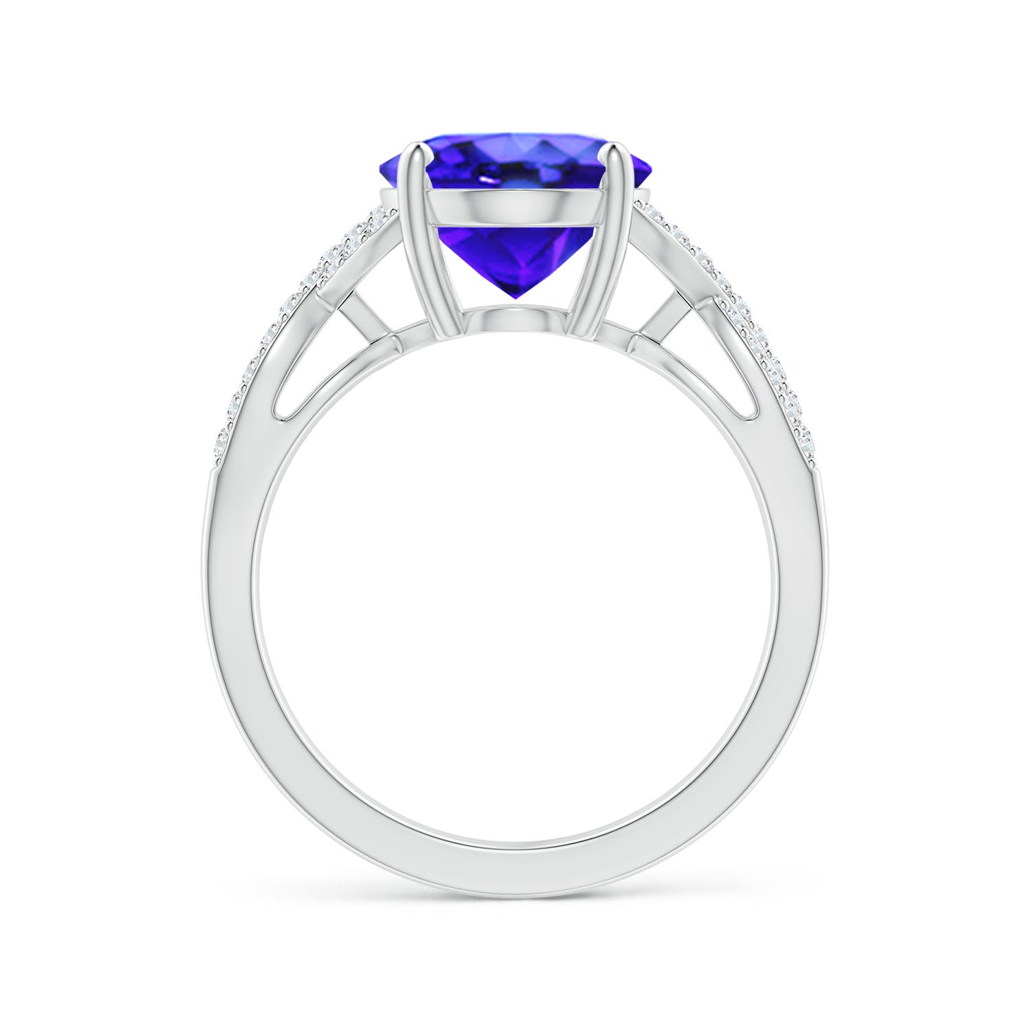 AAA - Tanzanite / 3.7 CT / 14 KT White Gold