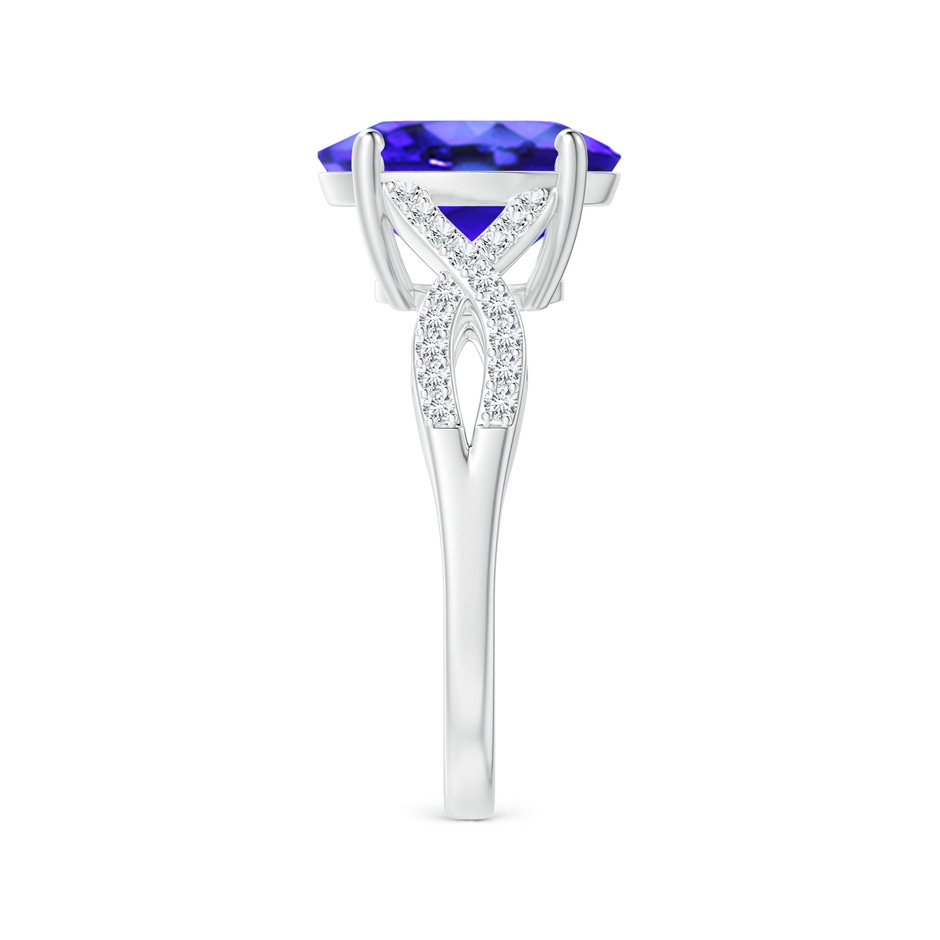 11x9mm AAA Oval Tanzanite Infinity Shank Engagement Ring with Diamonds in White Gold side 2