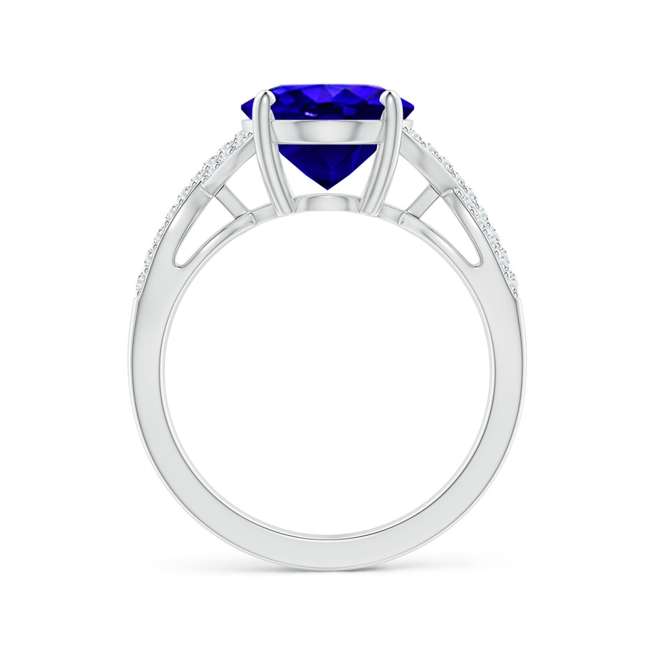 11x9mm AAAA Oval Tanzanite Infinity Shank Engagement Ring with Diamonds in P950 Platinum side 1
