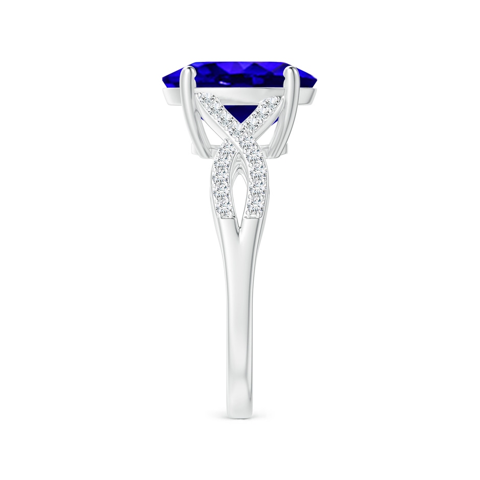 11x9mm AAAA Oval Tanzanite Infinity Shank Engagement Ring with Diamonds in P950 Platinum side 2