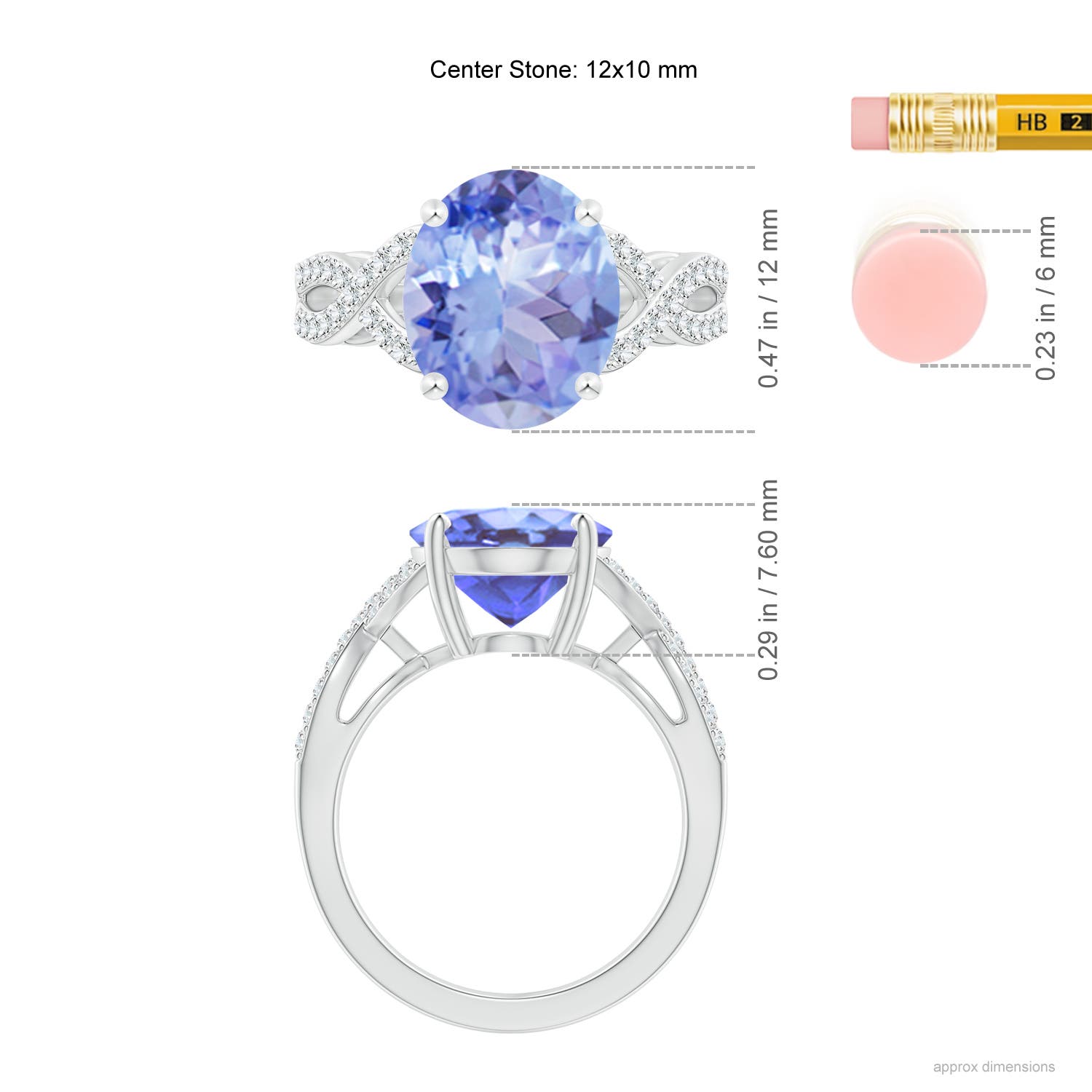 A - Tanzanite / 5.07 CT / 14 KT White Gold