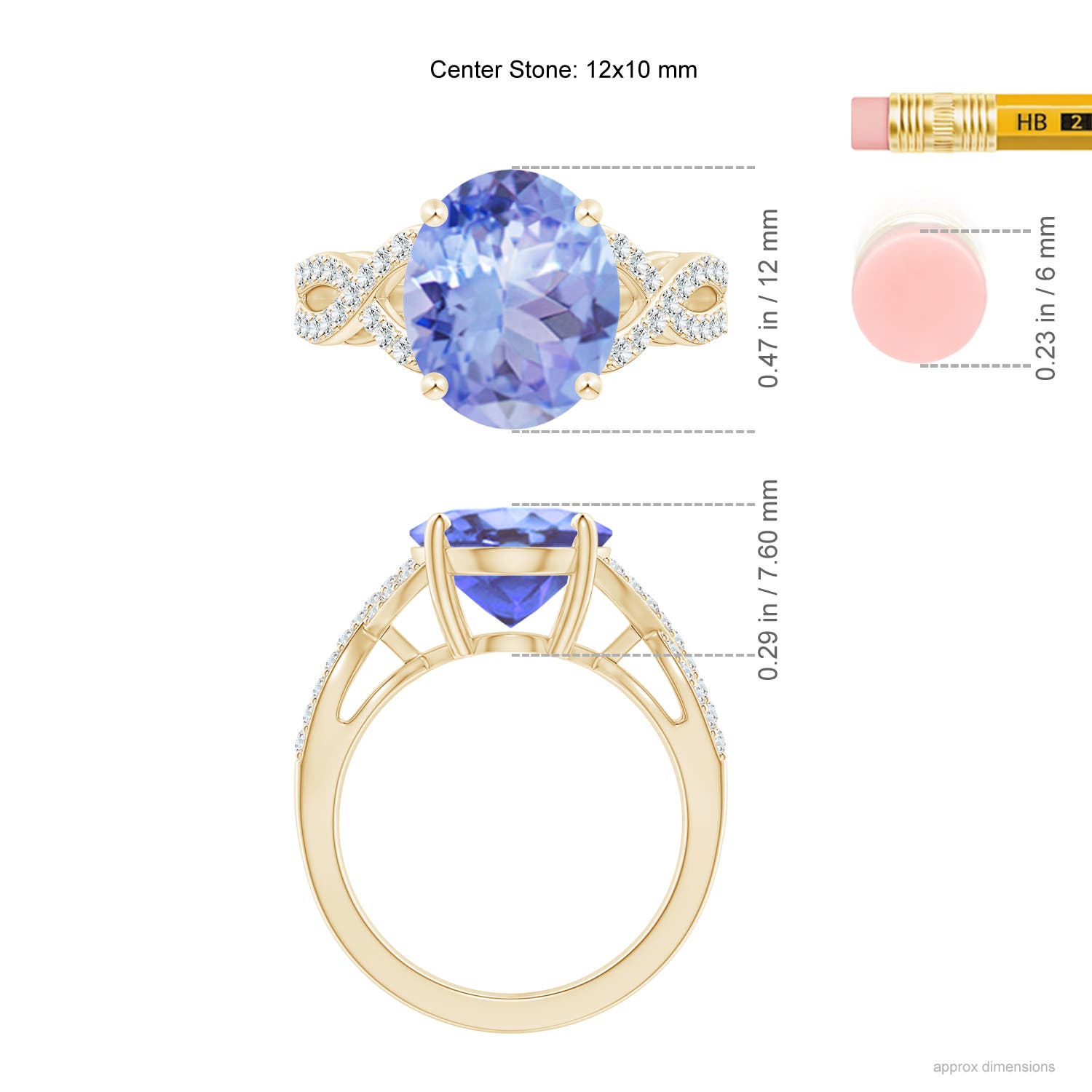 A - Tanzanite / 5.07 CT / 14 KT Yellow Gold