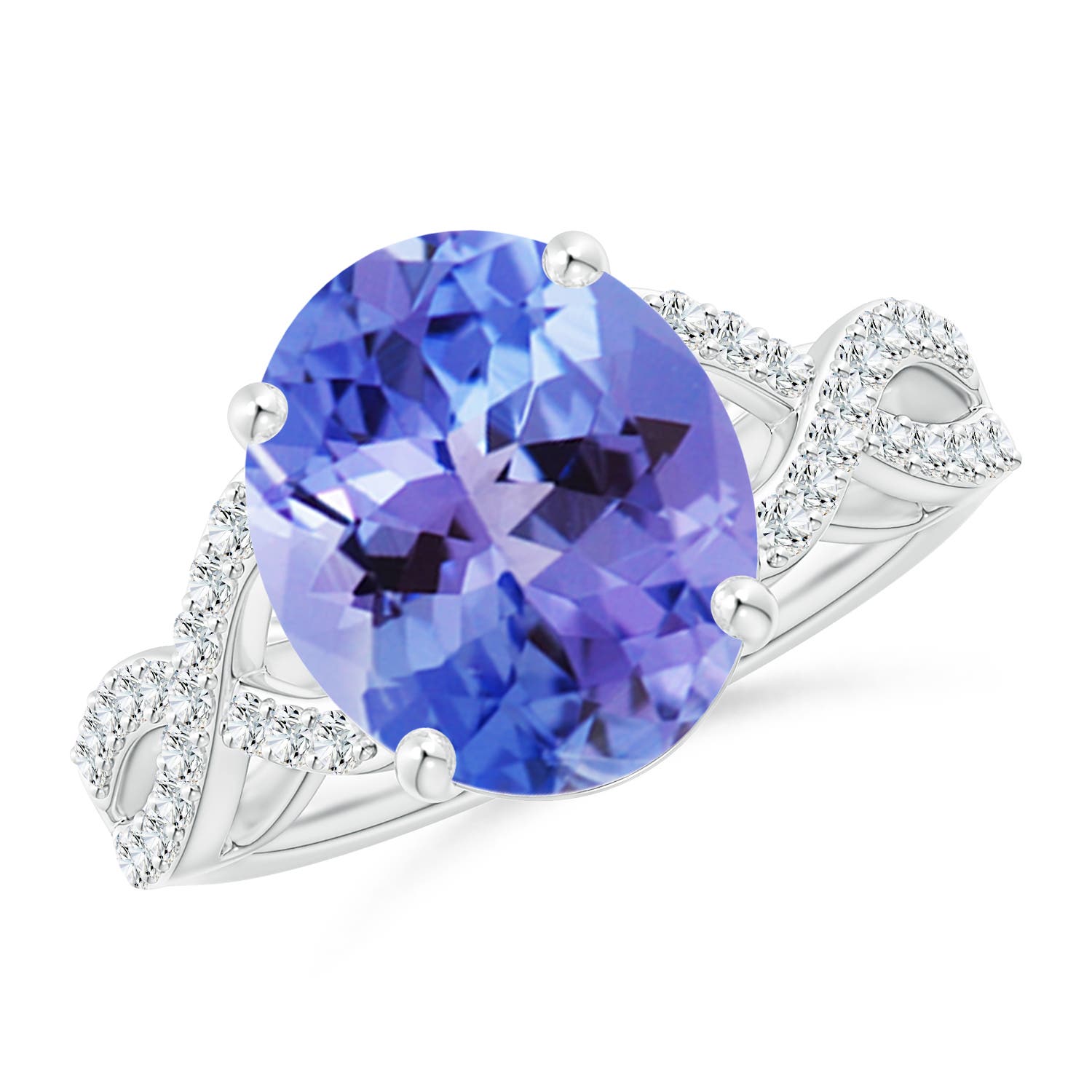 AA - Tanzanite / 5.07 CT / 14 KT White Gold