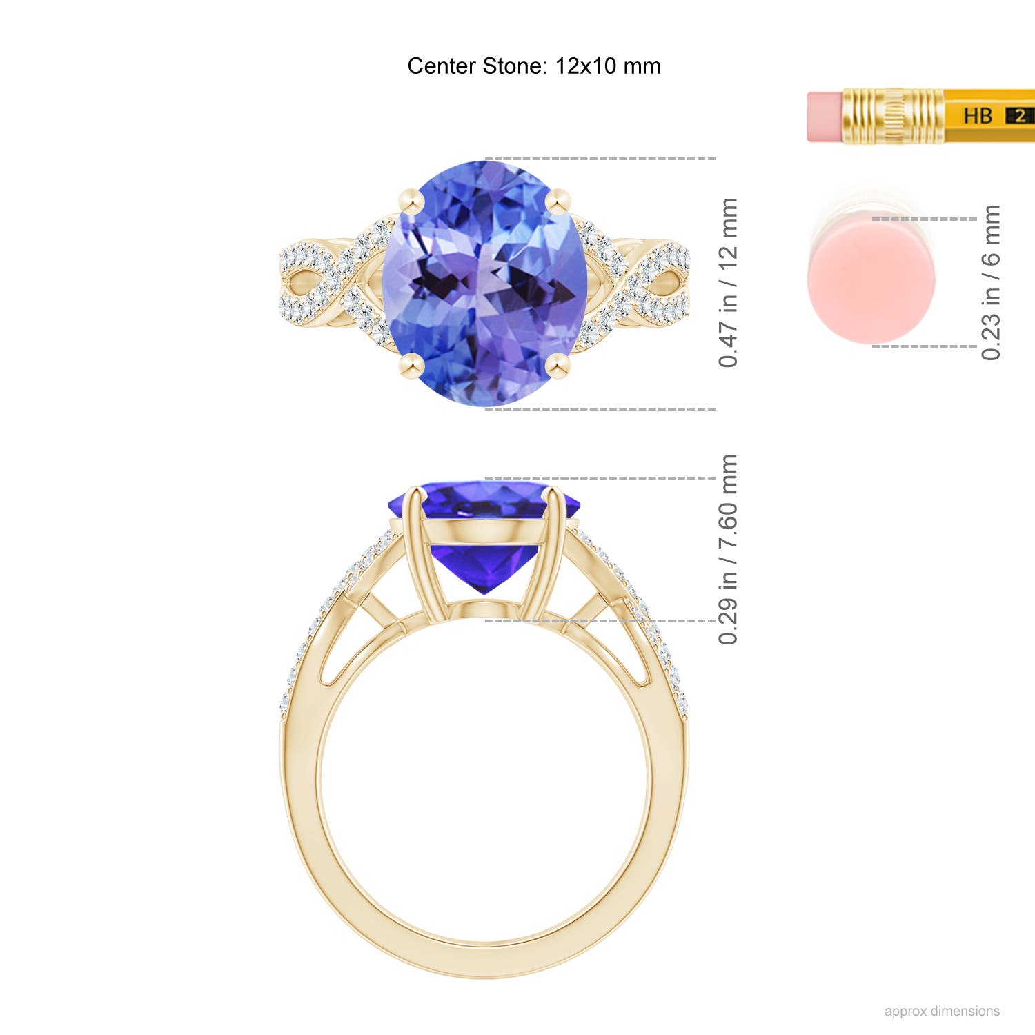 AA - Tanzanite / 5.07 CT / 14 KT Yellow Gold