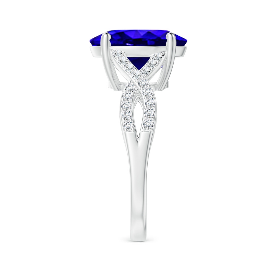 12x10mm AAAA Oval Tanzanite Infinity Shank Engagement Ring with Diamonds in White Gold side 2