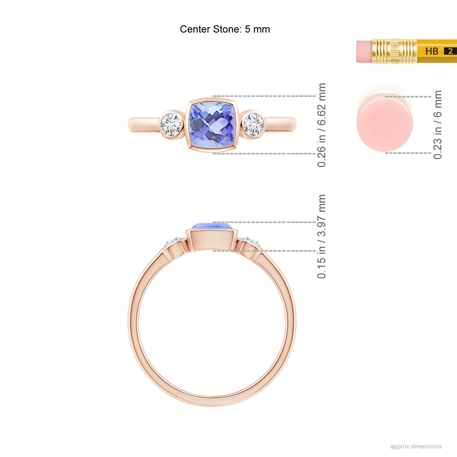 A - Tanzanite / 0.94 CT / 14 KT Rose Gold