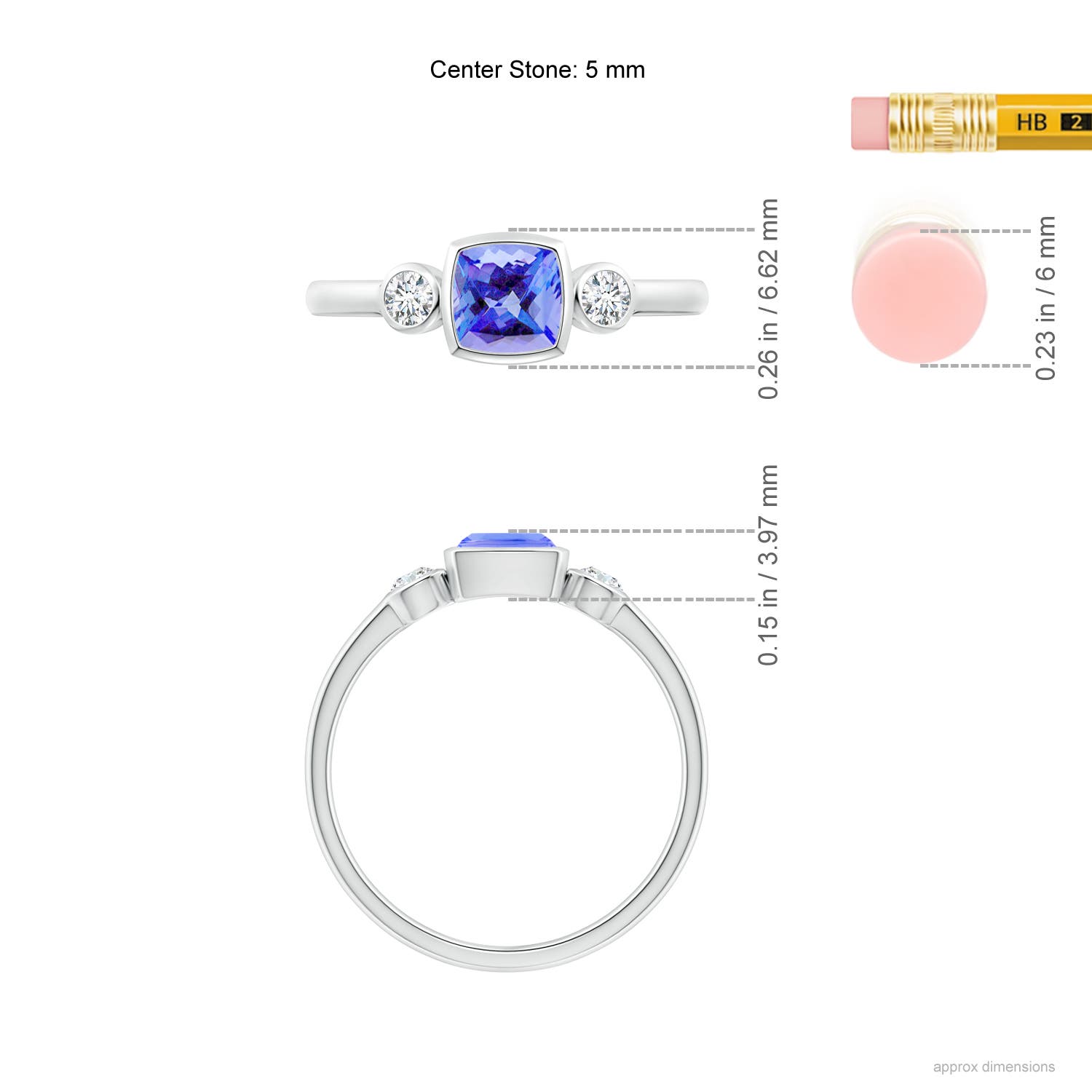 AA - Tanzanite / 0.94 CT / 14 KT White Gold