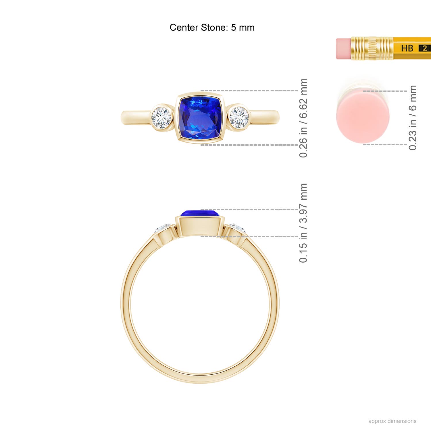 AAA - Tanzanite / 0.94 CT / 14 KT Yellow Gold