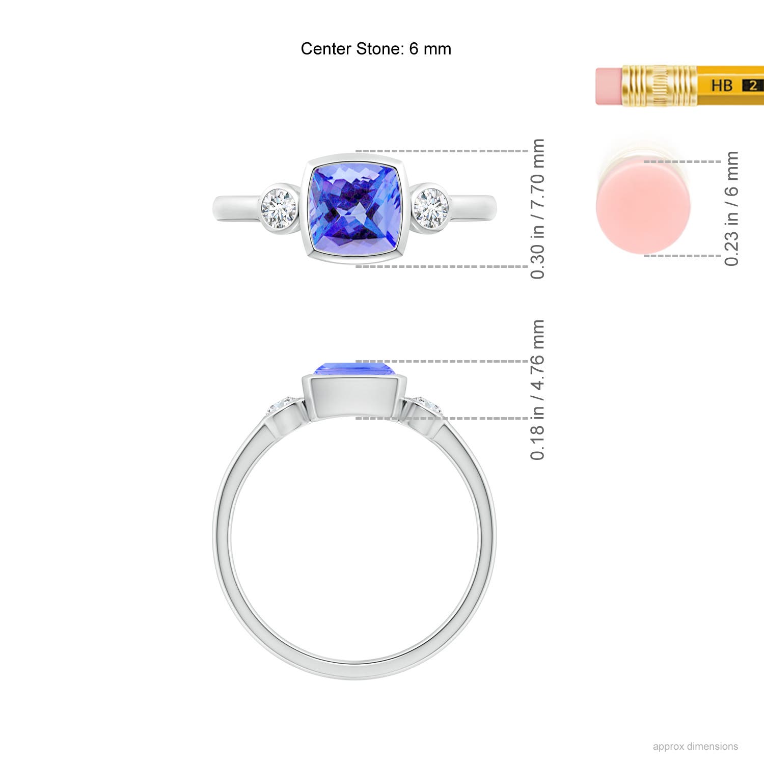 AA - Tanzanite / 1.2 CT / 14 KT White Gold