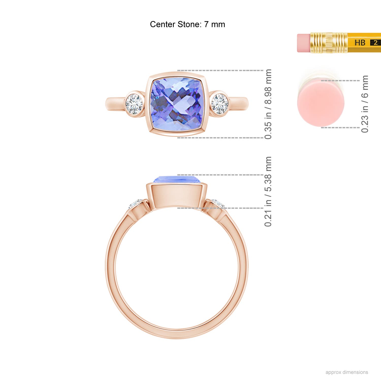 A - Tanzanite / 1.66 CT / 14 KT Rose Gold