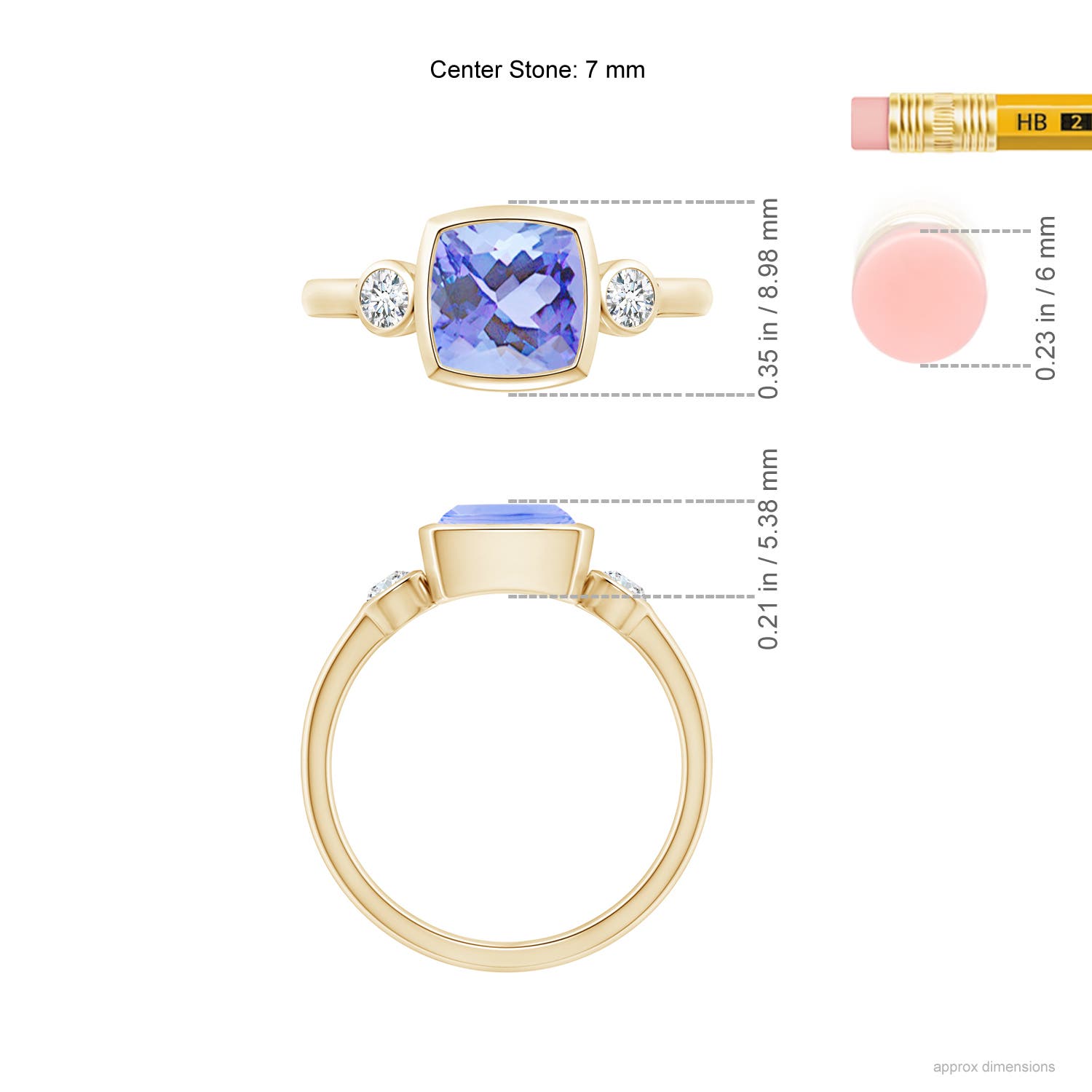 A - Tanzanite / 1.66 CT / 14 KT Yellow Gold