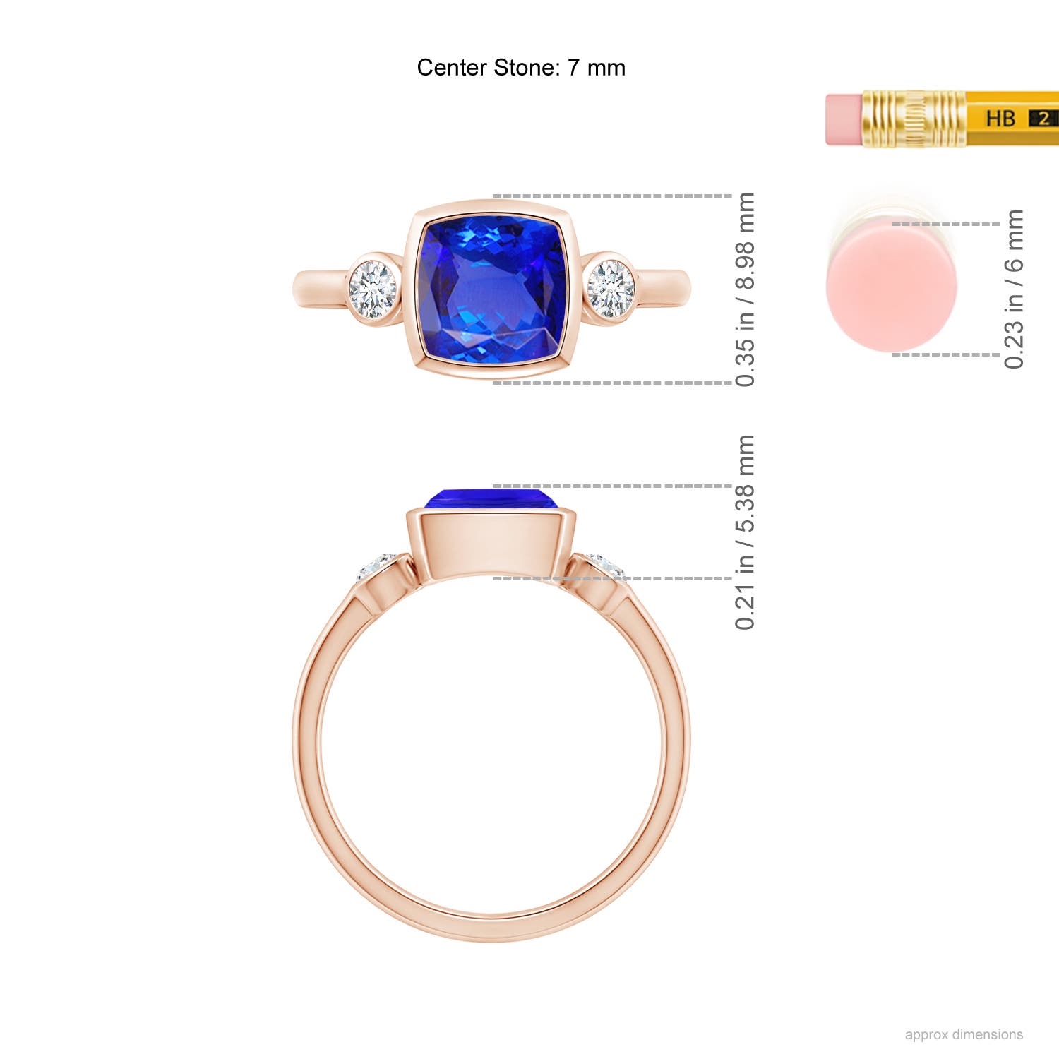 AAA - Tanzanite / 1.66 CT / 14 KT Rose Gold