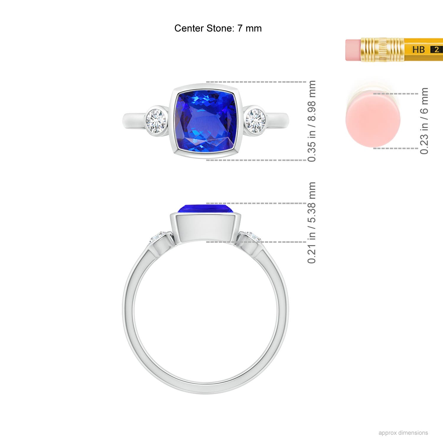 AAA - Tanzanite / 1.66 CT / 14 KT White Gold