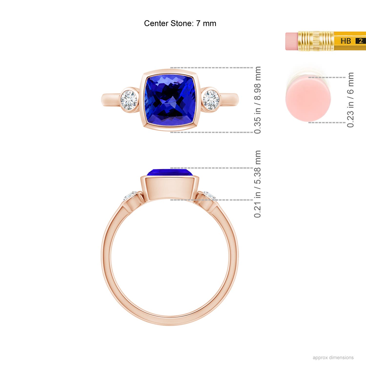 AAAA - Tanzanite / 1.66 CT / 14 KT Rose Gold