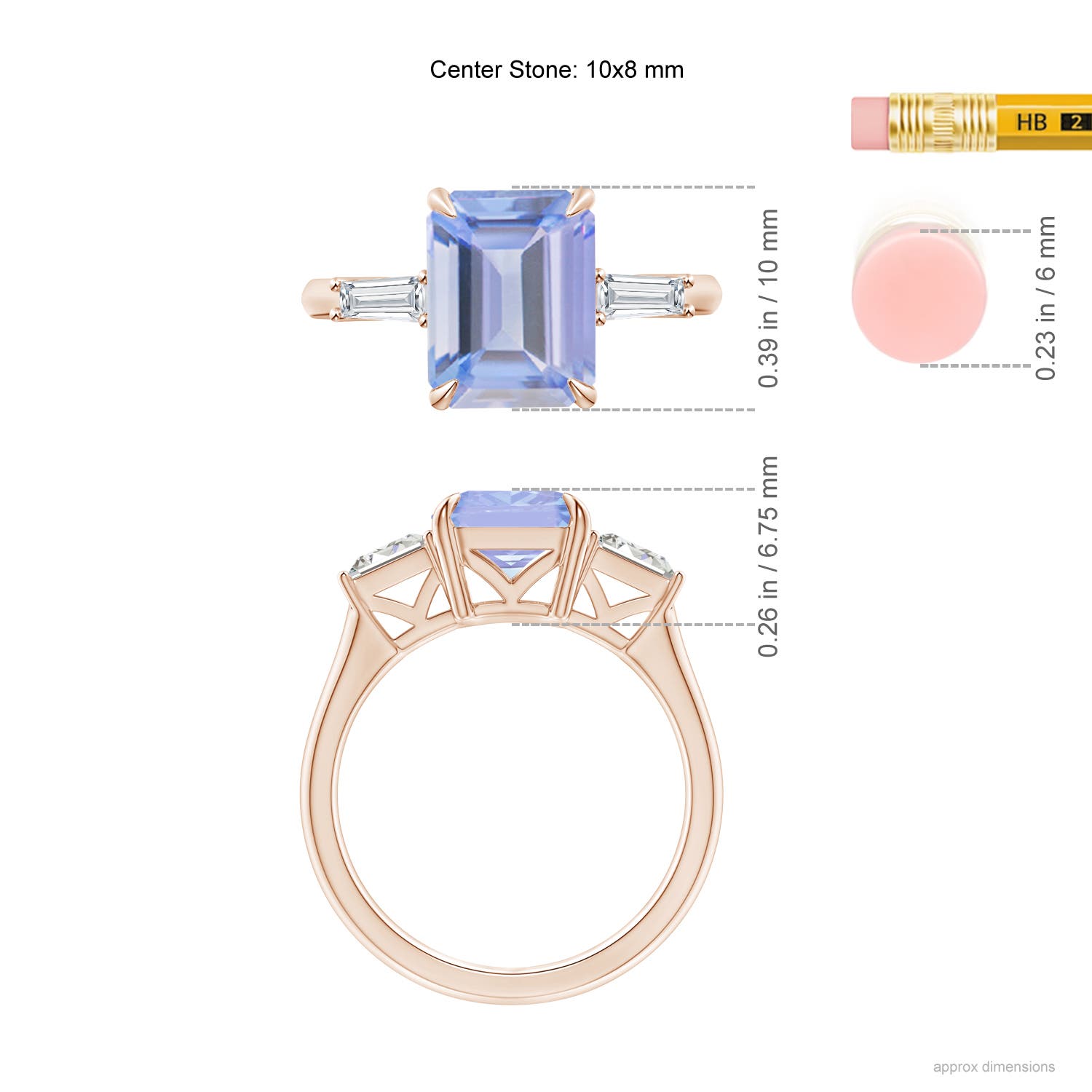 A - Tanzanite / 3.45 CT / 14 KT Rose Gold