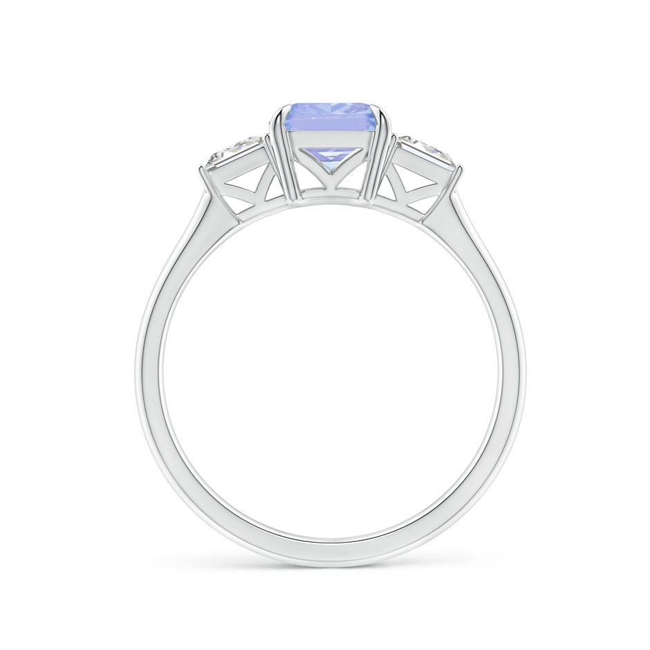 8x6mm A Emerald-Cut Tanzanite & Baguette Diamond Three Stone Ring in P950 Platinum side 199