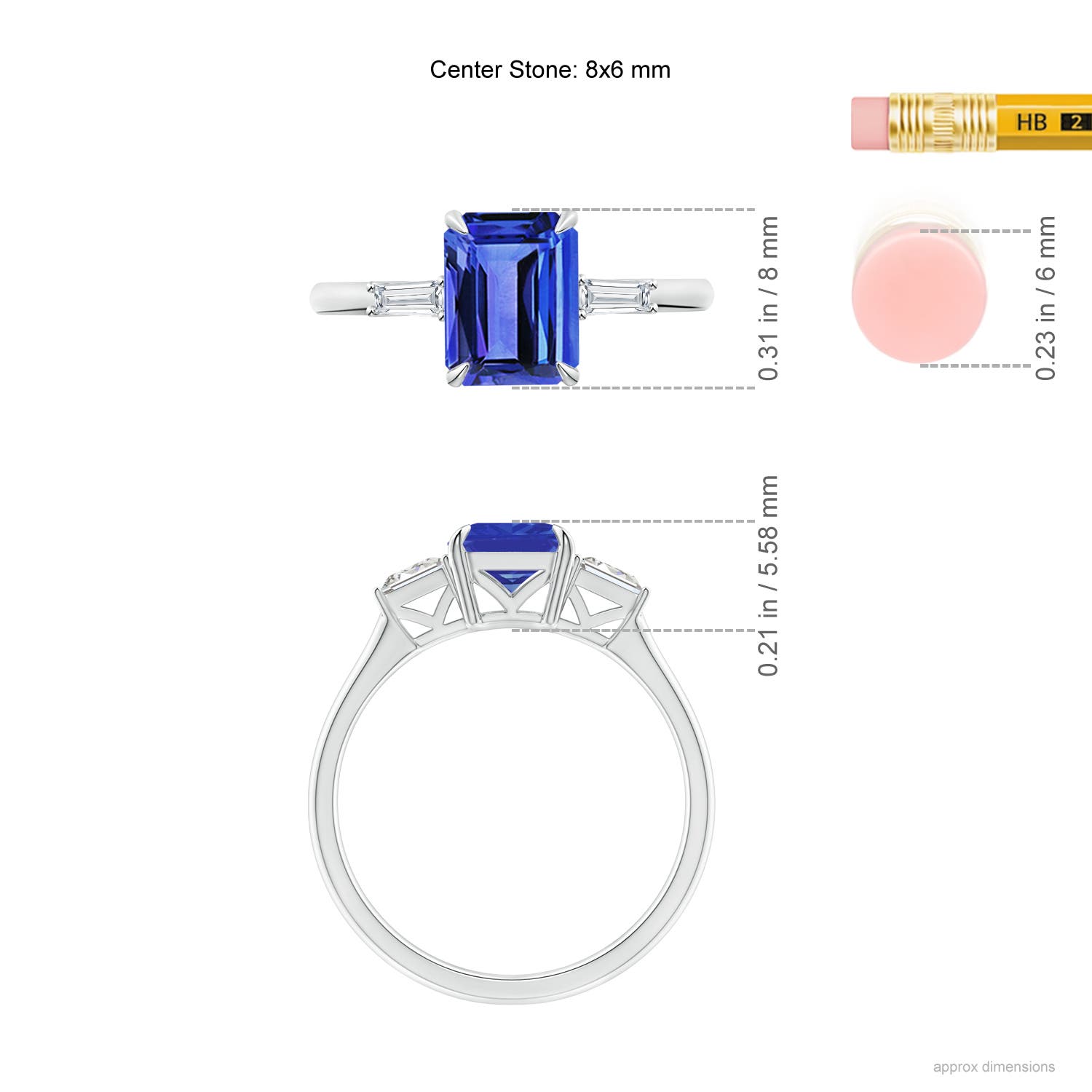 AAA - Tanzanite / 1.78 CT / 14 KT White Gold