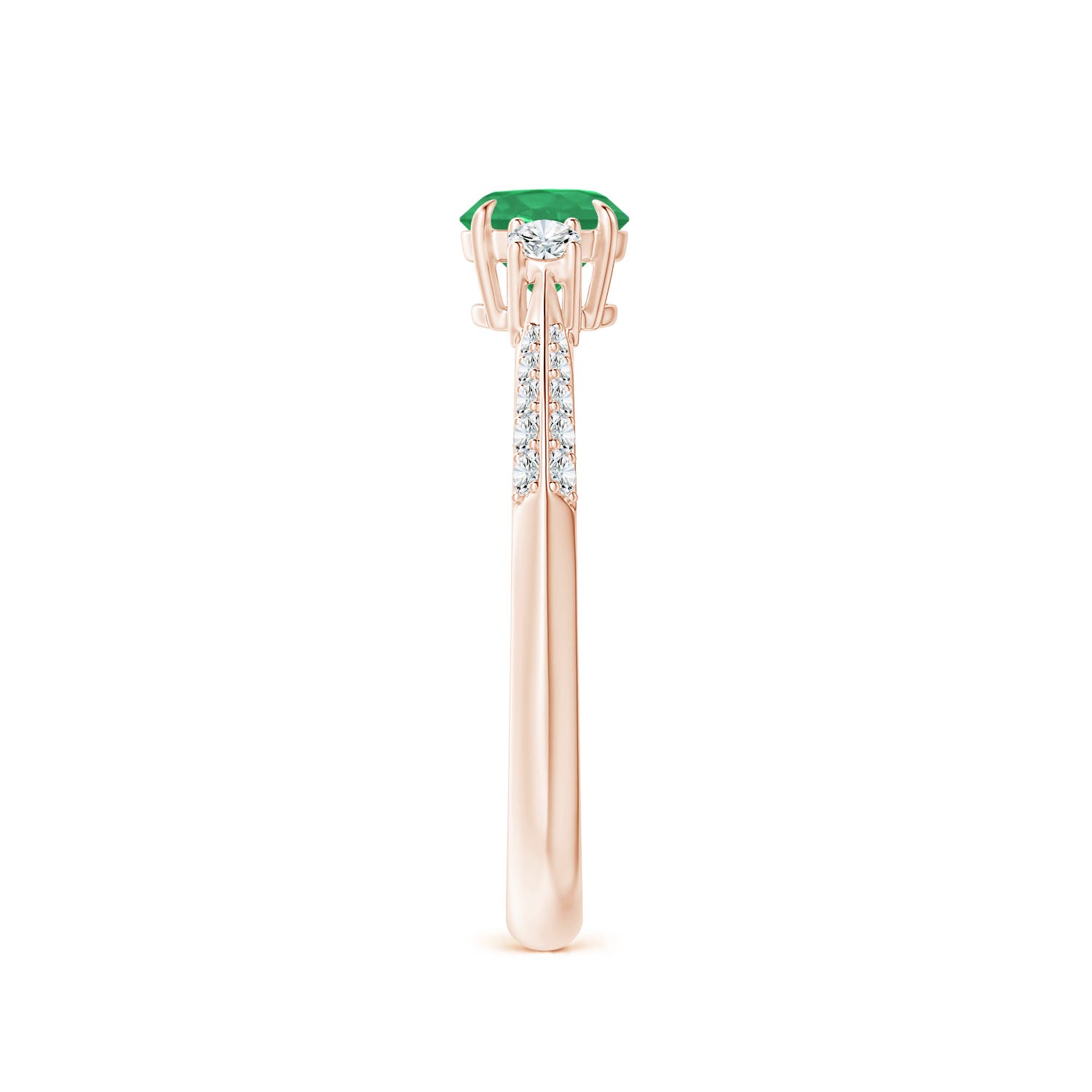 A - Emerald / 0.7 CT / 14 KT Rose Gold