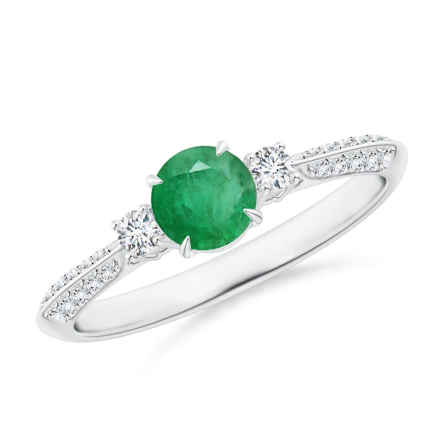 A - Emerald / 0.7 CT / 14 KT White Gold