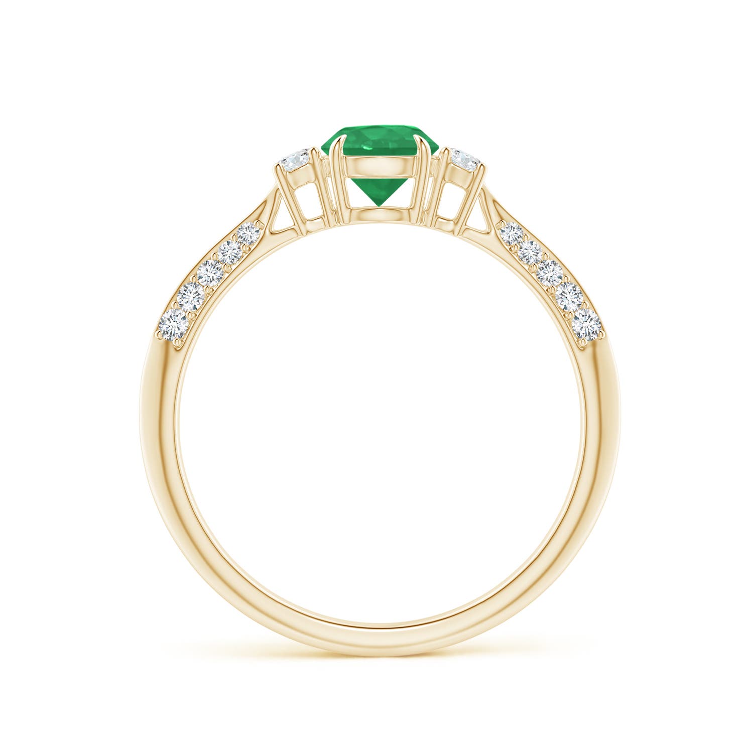 A - Emerald / 0.7 CT / 14 KT Yellow Gold