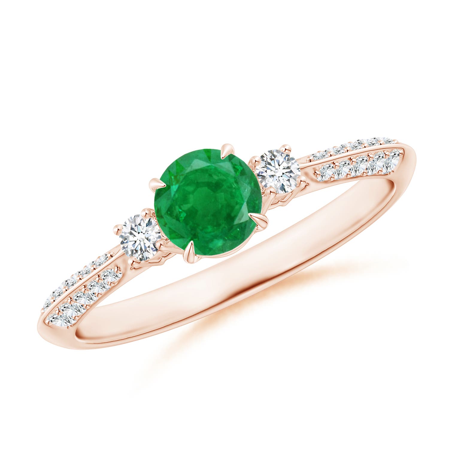 AA - Emerald / 0.7 CT / 14 KT Rose Gold