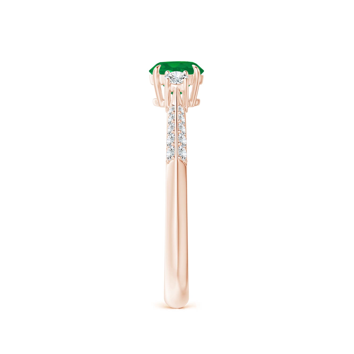 AA - Emerald / 0.7 CT / 14 KT Rose Gold