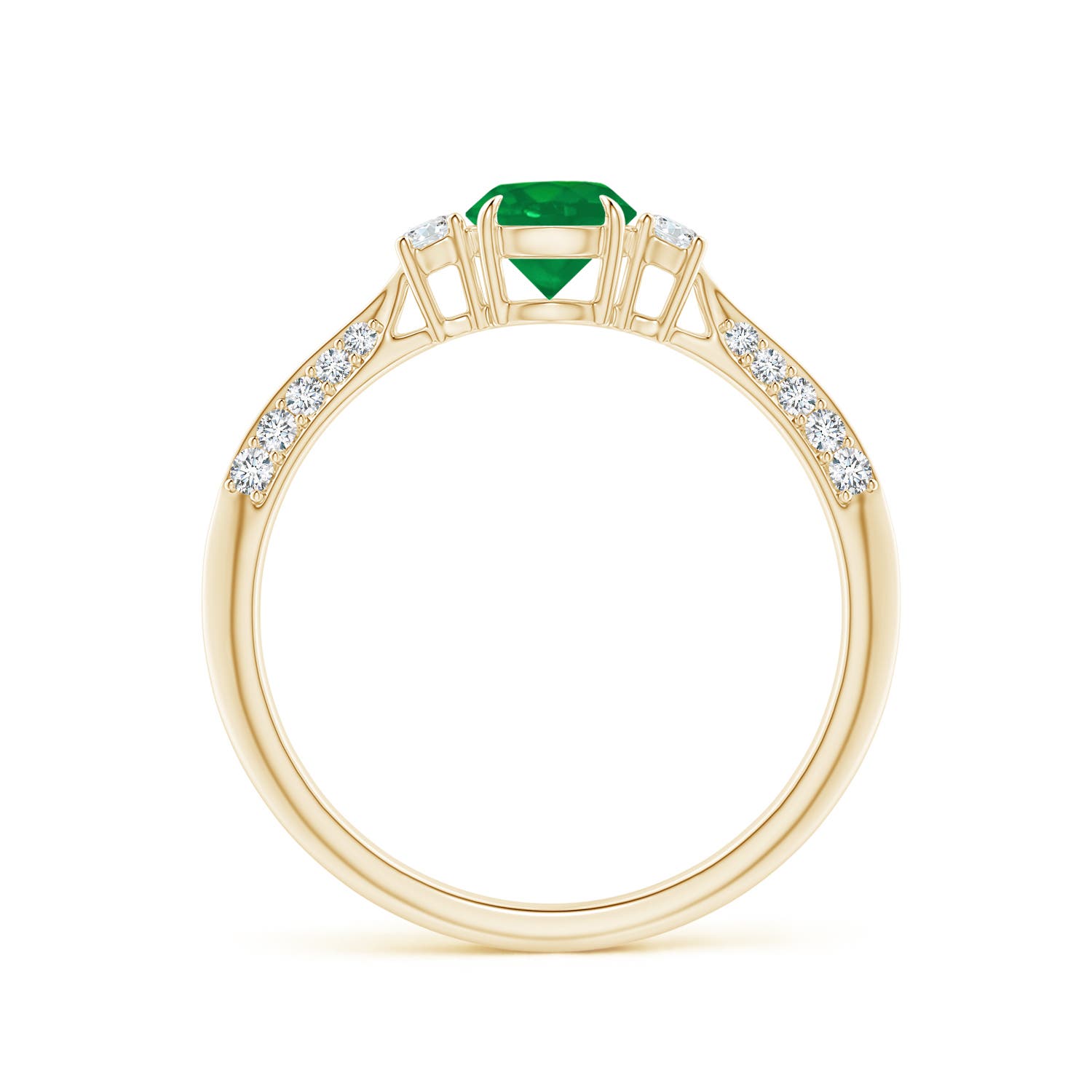 AA - Emerald / 0.7 CT / 14 KT Yellow Gold