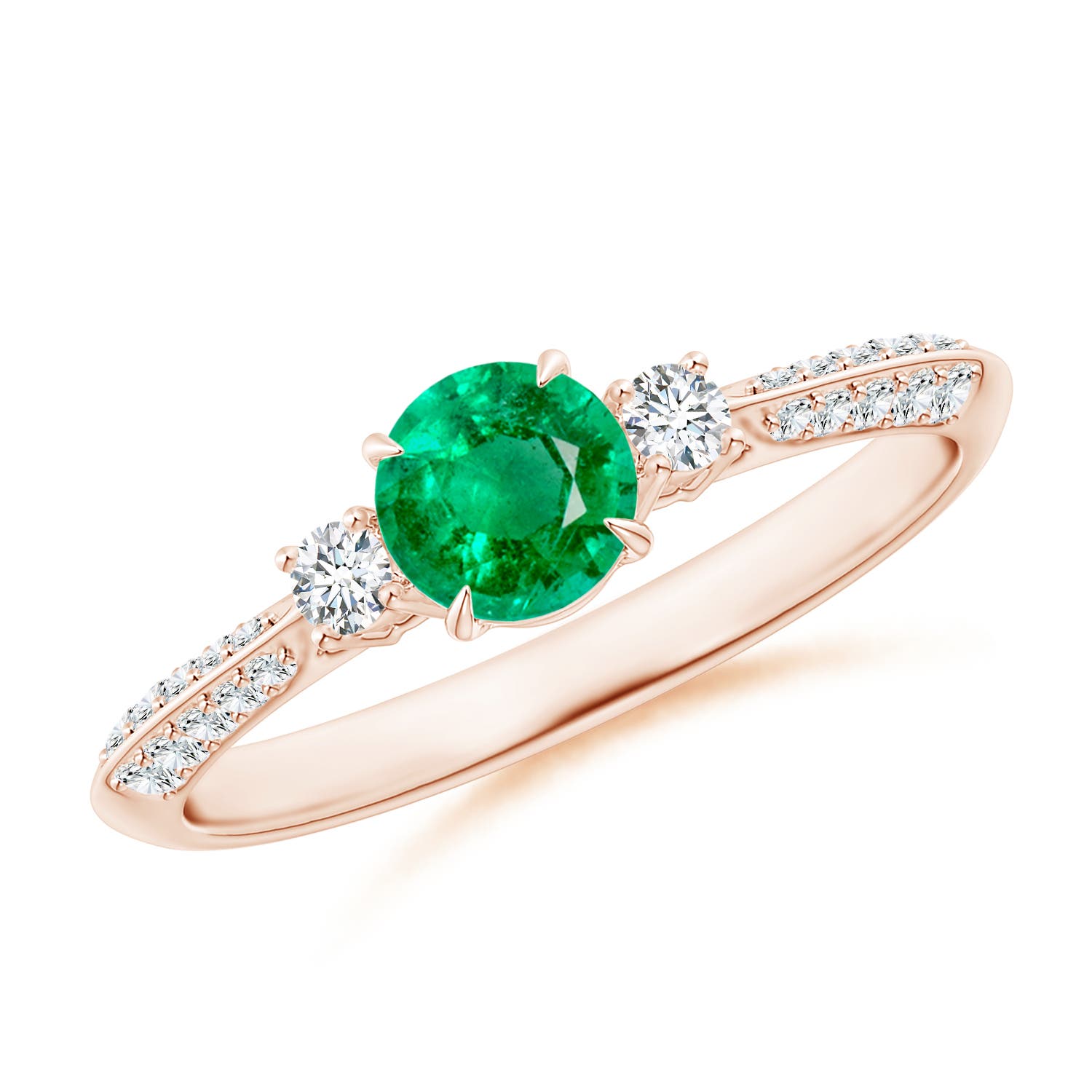 AAA - Emerald / 0.7 CT / 14 KT Rose Gold