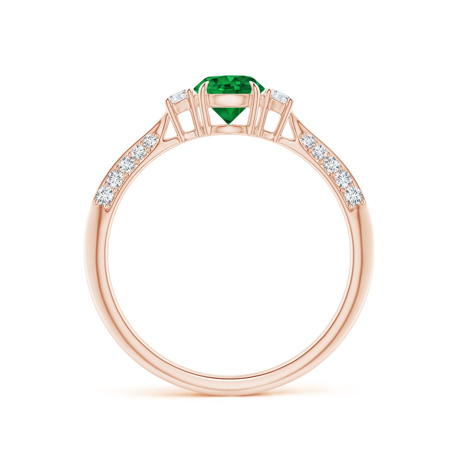 AAA - Emerald / 0.7 CT / 14 KT Rose Gold