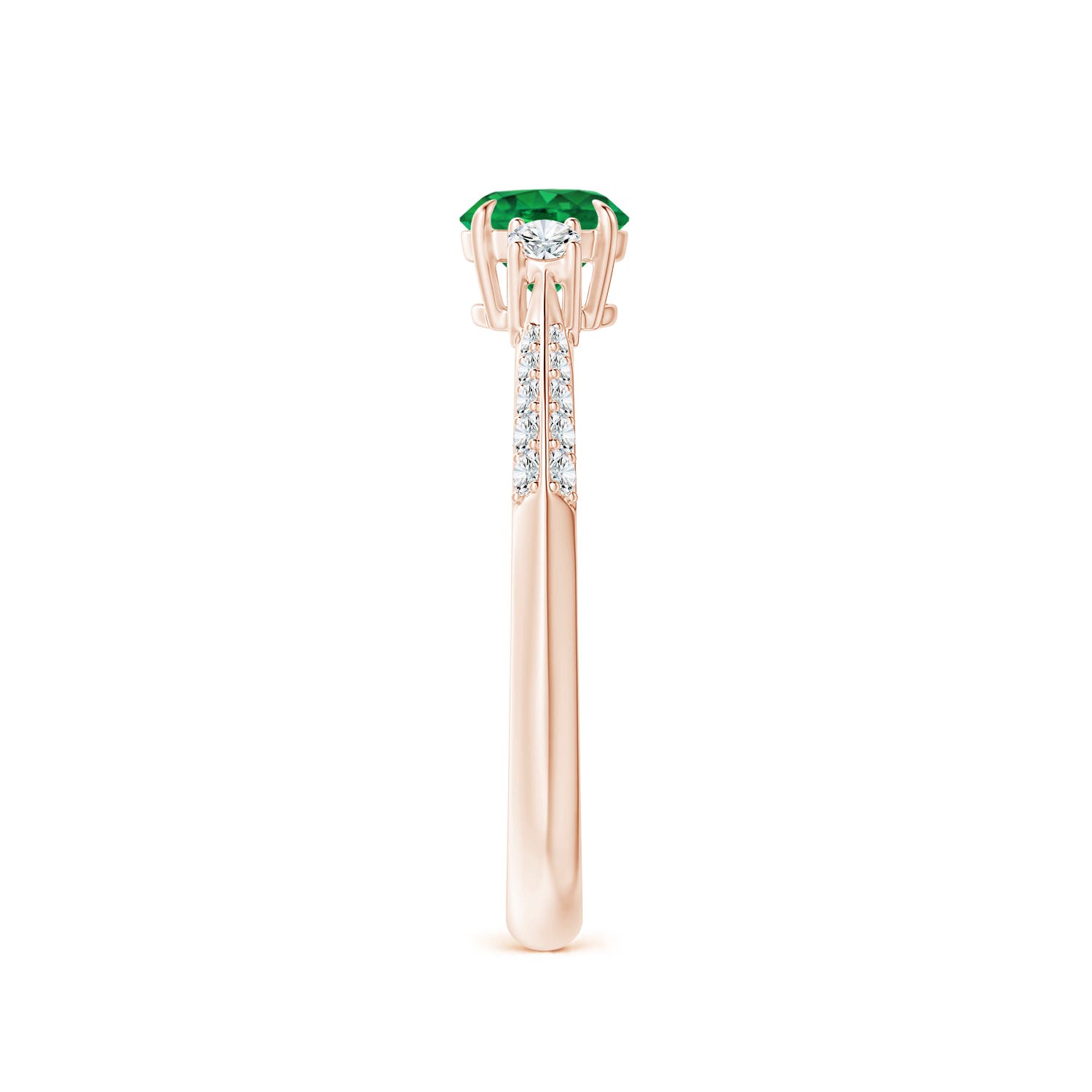 AAA - Emerald / 0.7 CT / 14 KT Rose Gold