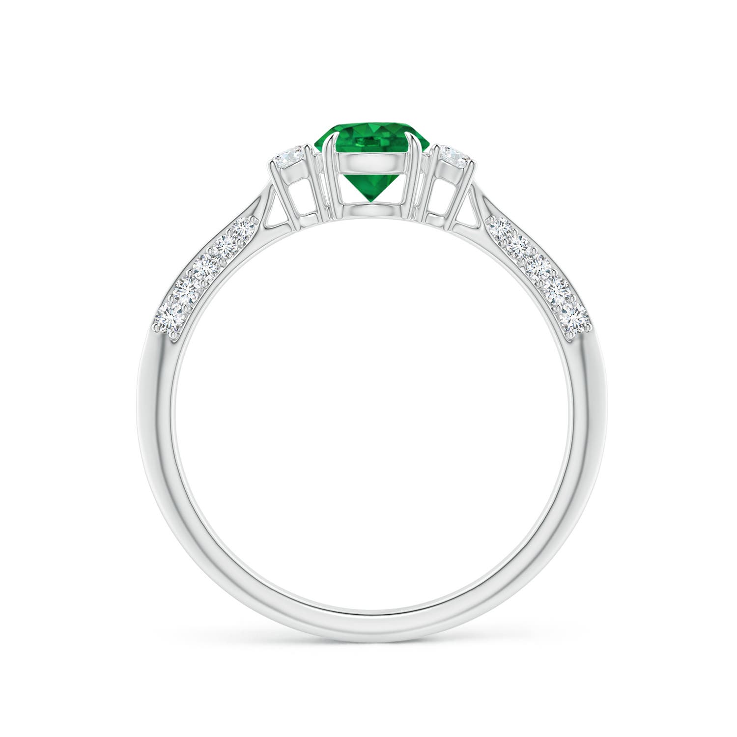 AAAA - Emerald / 0.7 CT / 14 KT White Gold