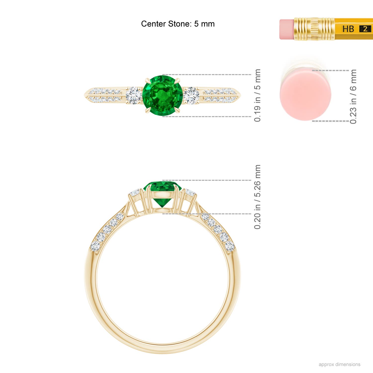 AAAA - Emerald / 0.7 CT / 14 KT Yellow Gold